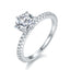 Anillo Solitario Pave Recto en V - 1 ct