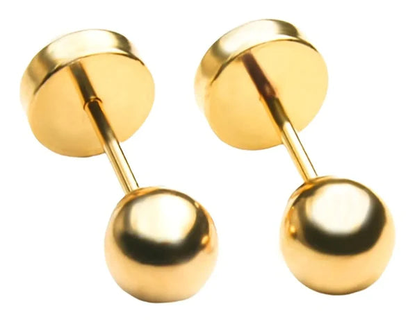 Aros Abridos Bebé Bolita de oro 4mm – DEGAL