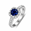 Anillo Corona Cuadrada Zafiro