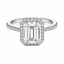 Solitario Halo Pavé Corte Esmeralda 3ct Galería
