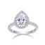 Anillo Solitario Halo Pave Pera 1.8 Ct