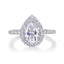 Anillo Solitario Halo Pave Pera 1.8 Ct