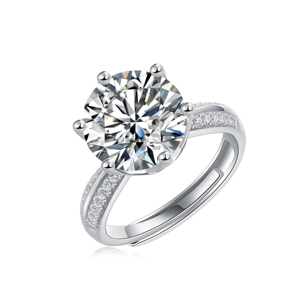 Anillo Solitario Doble Pavé Ajustable 3ct – DEGAL