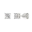 Aros Stud Corte Princess Oro Blanco 14k y Diamantes Lab 1.0ct