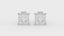 Aros Stud Corte Princess Oro Blanco 14k y Diamantes Lab 1.0ct